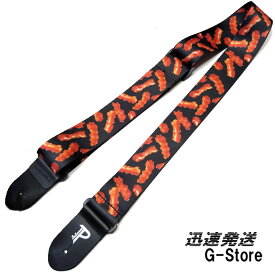 【21時からポイント10倍】Perri's ギターストラップ LPCP-7203 ベーコン柄 2inch BACON POLYSTER GUITAR STRAP ペリーズ