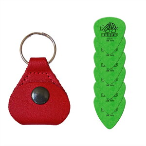 【マラソン期間はポイント5倍】【ピックケース+ピック6枚セット】Perri's ピックケース RED PICKKEY-6673 + Jim Dunlop Tortex 418B 0.88mm 6枚