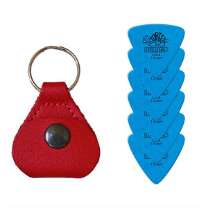 【マラソン期間はポイント5倍】【ピックケース+ピック6枚セット】Perri's ピックケース RED PICKKEY-6673 + Jim Dunlop Tortex 431B 1.0mm 6枚