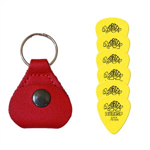 【マラソン期間はポイント5倍】【ピックケース+ピック6枚セット】Perri's ピックケース RED PICKKEY-6673 + Jim Dunlop Tortex 418B 0.73mm 6枚