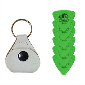 【マラソン期間はポイント5倍】【ピックケース+ピック6枚セット】Perri's ピックケース WHITE PICKKEY-6676 + Jim Dunlop Tortex 431B 0.88mm 6枚