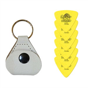 【ピックケース+ピック6枚セット】Perri's ピックケース WHITE PICKKEY-6676 + Jim Dunlop Tortex 431B 0.73mm 6枚