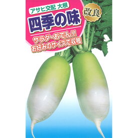 【ダイコンの種】 アサヒ交配 改良四季の味大根 小袋 (3ml) 交配種 種子 タネ 野菜 青首大根 根菜類 園芸 家庭菜園 畑 種まき