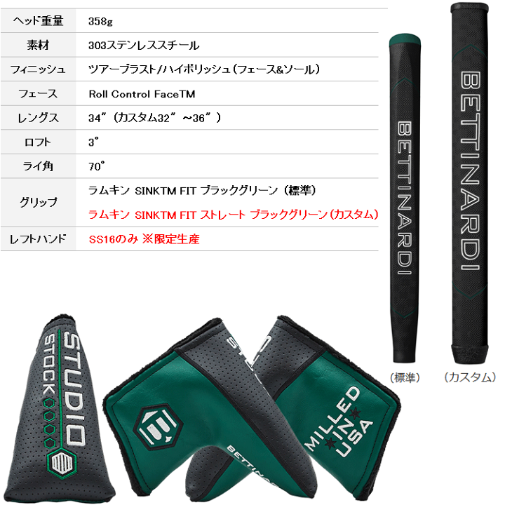 楽天市場】ベティナルディ SS シリーズ パター Studio Stock 2023