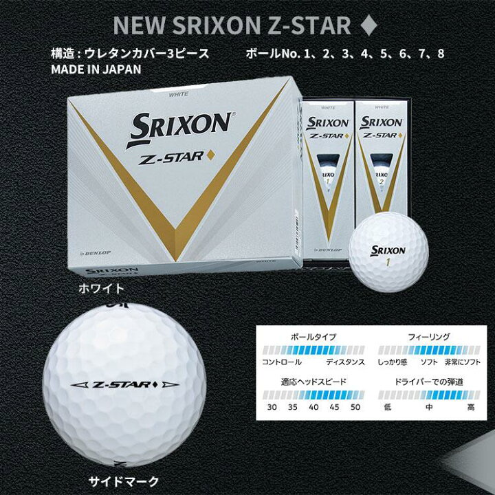 楽天市場】【あす楽対応】【3ダースセット】スリクソン ゴルフ Z-STAR 