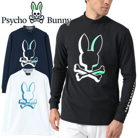 【あす楽対応】サイコバニーゴルフ NEON BUNNY モックネック ロングスリーブTシャツ メンズ 2023秋冬 ゴルフウェア GF232