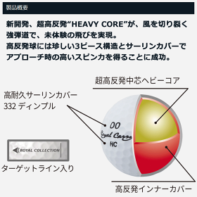 【初回入荷分限定送料無料】【あす楽対応】ロイヤルコレクションロイヤルキャリーHCゴルフボール1ダース12p非公認球2019年モデル