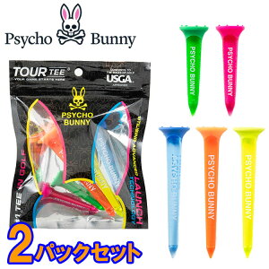 �y���X�݌Ɂz�y2�p�b�N�Z�b�g�z�y���[���֑��������z�T�C�R�o�j�[ �S���t PSYCHO BUNNY Tour Tee �c�A�[ �e�B�[ �l�I���J���[ 5�{�Z�b�g PBMG6AT1