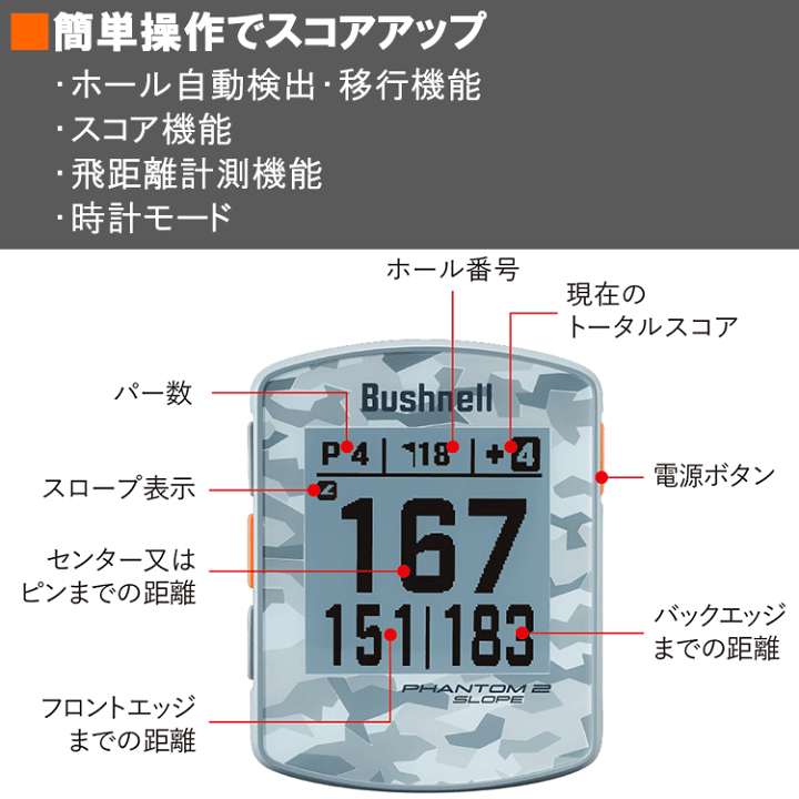 楽天市場】【当店在庫】ブッシュネルゴルフ ファントム2 スロープ 日本