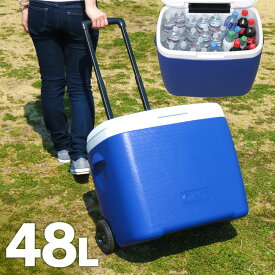 クーラーボックス 大容量 大型 48L 保冷 アウトドア レジャ-アウトドア レジャー バーベキュー キャスター付き 保冷 キャンプ キャンプ用品 釣り フェス 運動会 イベント 行楽 BBQ 花火 山 川 持ち運び コンパクト CB-G003-BL