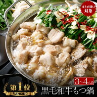 【マツコの知らない世界で紹介】 博多もつ鍋 がばい 黒毛和牛 もつ鍋セット （3〜4人前/600g） 国産牛も…