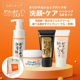【公式限定お得セット】がばいよか本舗泡洗顔・肌ぷるジェルクリーム・選べる剝がすパック/スキンケアベーシック3点セット スキンケア エイジングケア アンチエイジング 毛穴ケア ショップバック付