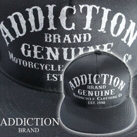 アディクション キャップ 帽子 CAP【ADDICTION /ブラックメッシュ】黒 メッシュキャップ メンズ バイク ホットロッド