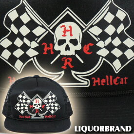 HOT ROD HELL CAT キャップ 帽子【レースフラッグ】CAP メンズ リカーブランドの兄弟ブランド ホットロッドヘルキャット LIQUOR BRAND ロックンロール オールドスクール