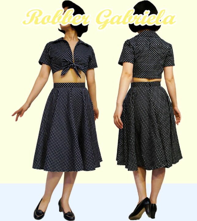 楽天市場】【S】【M】【L】【XL】ロカビリー ツーピース 水玉 黒  