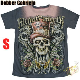 シロイネコ MINUTE MIRTH/Tシャツ【スカル紳士】グレイッシュピンクxグレー【S】メンズ tシャツ 半袖 ロック ロックンロール パンク タトゥー 刺青 ロカビリー チカーノ