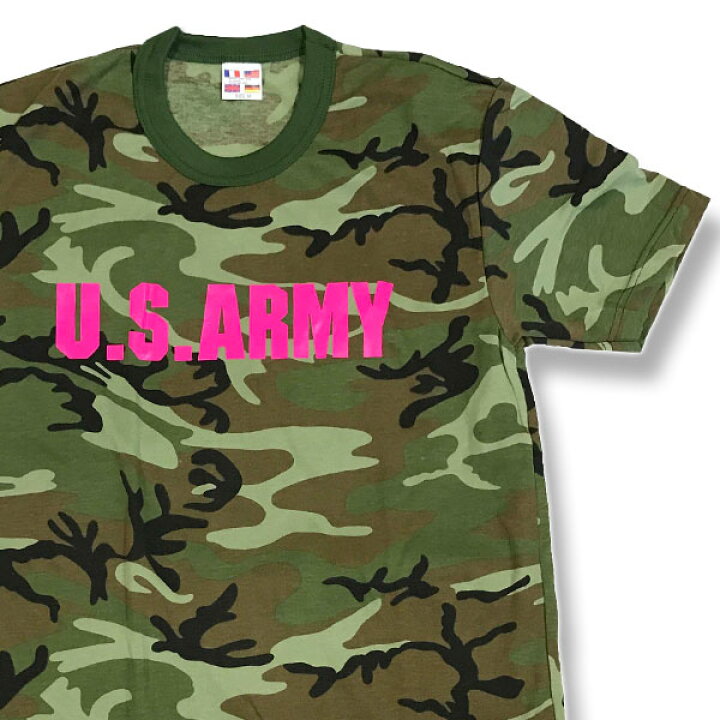 楽天市場】M・L・XXL迷彩Tシャツ U.S.ARMY カーキ・グリーン×蛍光 