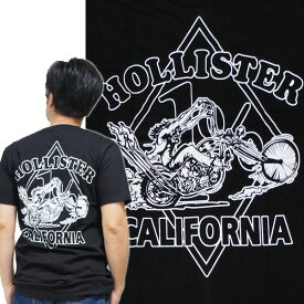 【S】【M】【L】バイカーTシャツ・HOLLISTER CALIFORNIA・ホリスターカリフォルニア(半袖Tシャツ)黒 JUNK SHOP・ジャンクショップチョッパー ロングフォーク ロカビリー ハーレー アメリカンバイク アメカジ ストリート メンズ レディース 男性 女性