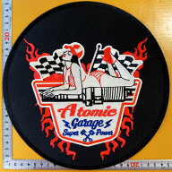 大きいワッペン 刺繍アイロンワッペン【Atomic garage】アトミックガレージ アメカジ アメ車 カスタム チ…