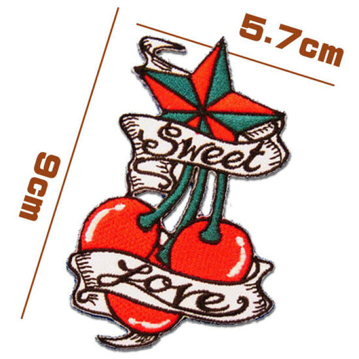 楽天市場】刺繍 アイロン ワッペン パッチ【Sweet Love/スター 