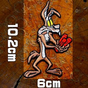 アメカジワッペン アップリケ パッチ【爆弾を持つコヨーテ】BOMB アニマル オオカミ アメ車 ホットロッド 糊付き 装飾材料 通販 刺繍アイロンワッペン wappen pach Coyote