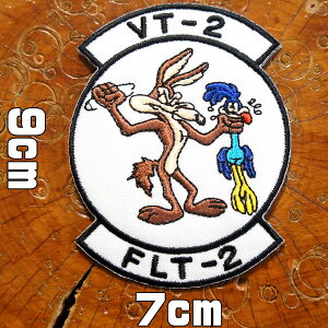 アメカジワッペン アップリケ パッチ【コヨーテ&ロードランナー】VT-2 ミリタリー風パッチ アニマル オオカミ 鳥 アメ車 ホットロッド 糊付き 装飾材料 通販 刺繍アイロンワッペン 軍物 米軍