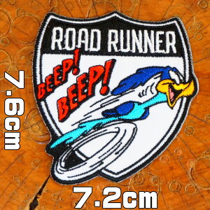 アメカジワッペン パッチ【ロードランナー・エンブレムBEEP!BEEP!】アメリカン アニマル 鳥 アメ車 ホットロッド 糊付き 装飾材料 通販 刺繍アイロンワッペン アップリケ wappen patch