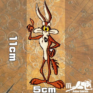 刺繍アイロン アメカジワッペン コヨーテ【スタンディング】アメリカン アメ車 アメコミ ホットロッド アメリカン雑貨 プレゼント 刺しゅう アップリケ パッチ wappen patch