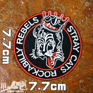 �A���J�W���b�y���ySTRAY CATS ROCKABILLY REBELS�z�X�g���C�L���b�c���J�r���[���x�� �I�[���f�B�[�Y 60'S 70'S 80'S ���y �D�� ���b�y�� �A�C���� �Еt�� ��| �����ޗ� �O�b�Y �G�� wappen patch