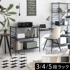 【超ポイントバック祭開催中 16日迄】 スチールラック 3段/4段/5段 約 奥行40 幅80 アイアンラック 可動棚 パソコンラック プリンター収納 ルーター 収納 ラック 組み合わせ 壁面収納 デスク 本棚 高さ調節 ホワイト×ホワイト/オーク×ホワイト/ウォールナット×ブラック