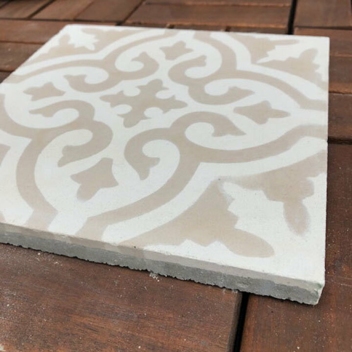 楽天市場 セメントタイル マラケシュ ベージュ 床タイル 輸入タイル デザインタイル 0角 アンティーク モロッカン 幾何学 モザイクタイル 玄関タイル Gadan モロッコインテリア