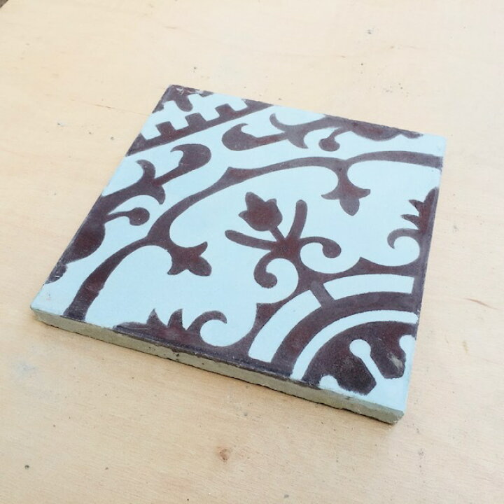 楽天市場 セメントタイル フルール ライトブルー 床タイル デザインタイル 輸入タイル 0角 アンティーク モロッカン 幾何学 モザイクタイル 玄関タイル Gadan モロッコインテリア