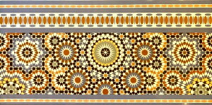 【250×500mmサイズ】【3,980円以上で送料無料】「モロッコタイル 50K」幾何学 タイル デザインタイル モロッカンタイル 壁用 輸入タイル 長方形 バラ売り DIY リフォーム リノベ 内装 キッチン