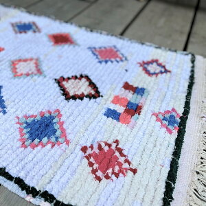 �yS /100×60cm�z�����b�R ���O ��{�V�����E�B�b�g005� Moroccan rug �~�j���O ���B���e�[�W�� �t���A�}�b�g �{�V�����E�B�b�g Boucherouite ���T�C�N�����O ���փ}�b�g �O�~ �J�[�y�b�g �t���A���O 