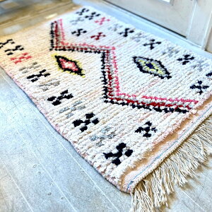 �yS /100×60cm�z�����b�R ���O ��{�V�����E�B�b�g009� ���B���e�[�W�� �t���A�}�b�g �~�j���O �{�V�����E�B�b�g Boucherouite ���T�C�N�����O rug ���փ}�b�g �O�~ �J�[�y�b�g �����b�J�� �t���A
