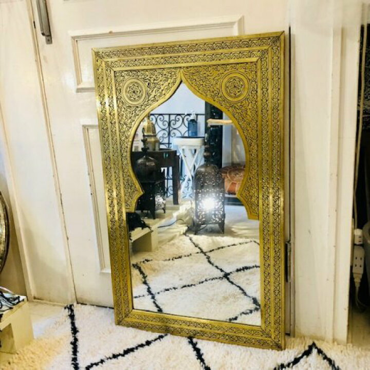 楽天市場】モロッカンミラー 「モスクXL /ゴールド」 モロッコ 鏡 