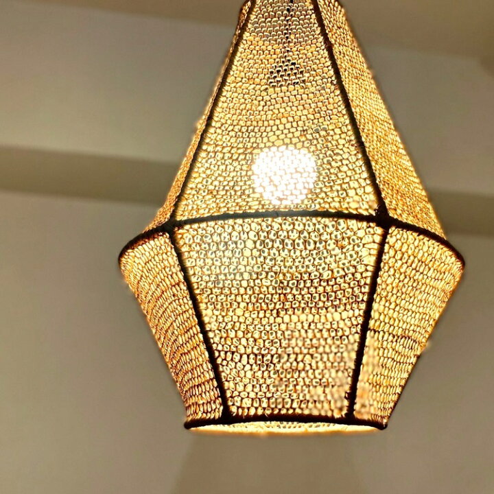 楽天市場】ラフィア ランプシェード「メッシュ」照明 ペンダントライト  