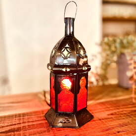 「プチランタン」 モロッコランタン コンセント ミニランプ 赤 レッド おしゃれランタン アンティーク風 テーブルライト かわいい 卓上ライト スタンドライト テーブルランプ 卓上照明 一人暮らし インテリア 赤いランプシェード