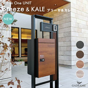 機能門柱 ブリーゼ & カレ 宅配ボックス LED照明 表札兼インターホンカバー 付属 breeze & Kale 大型 前後取出し可能 郵便ポスト 郵便受け ライト 100V ネームシート 防水 スタンド ユニット デザイ