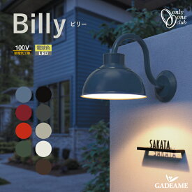 【2024年新色登場！】エクステリア照明 ポーチライト Billy ビリー【オンリーワン】LED電球色 照明器具 照明 屋外 屋内 ライト お椀型 かわいい カジュアル デザイン 個性的