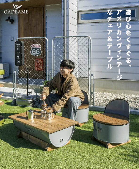楽天市場】屋外家具 チェアx2台 テーブルセット アメリカン  