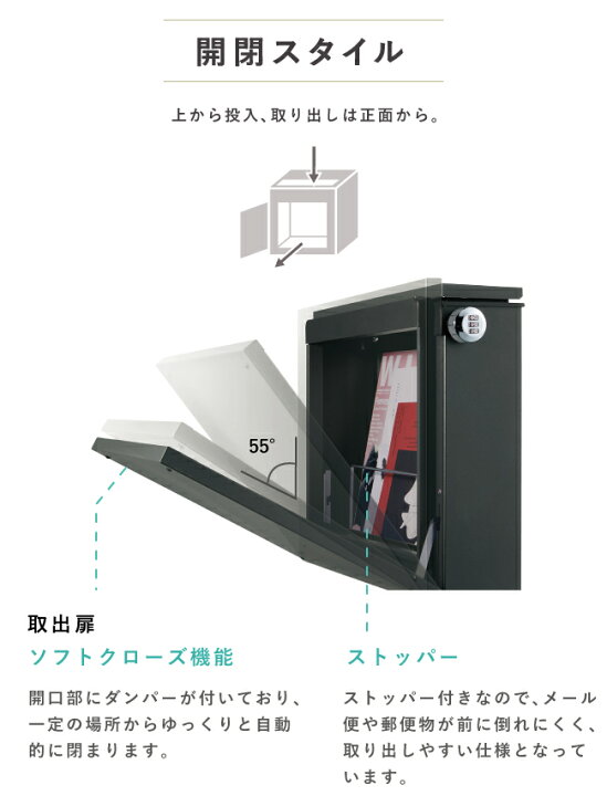 楽天市場】郵便ポスト UNISON Piatto ピアット ダイヤル錠 壁掛タイプ