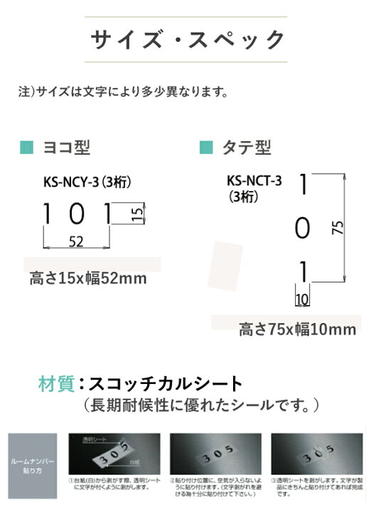 楽天市場 ナスタ ルームナンバー 3桁 数字 切文字シールタイプ ヨコ タテ型 品番 Ks Ncy T 3 黒 グレー 2色 部屋番号 耐候性シール 3ケタ ポスト インターホンパネル 室名札対応 集合住宅 アパート マンション スコッチカルシート Nasta ガデアメ