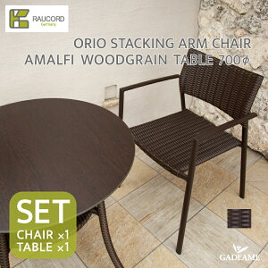 _Ly[i^ PCER[h IIX^bLOA[`FA A}tBEbhOCe[u700ӃZbgORIO STACKING ARM CHAIR/AMALFI WOODGRAIN TABLE 700 SET K[ft@j`[ 