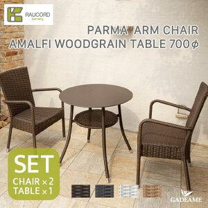 _Ly[i^ PCER[h K.RAUCORDp}A[`FA×2r A}tBEbhOCe[u 700ӂ̃ZbgPALMA ARM CHAIR×2 AMALFI WOODGRAIN TABLE 700 SET PC.ER[h K[f