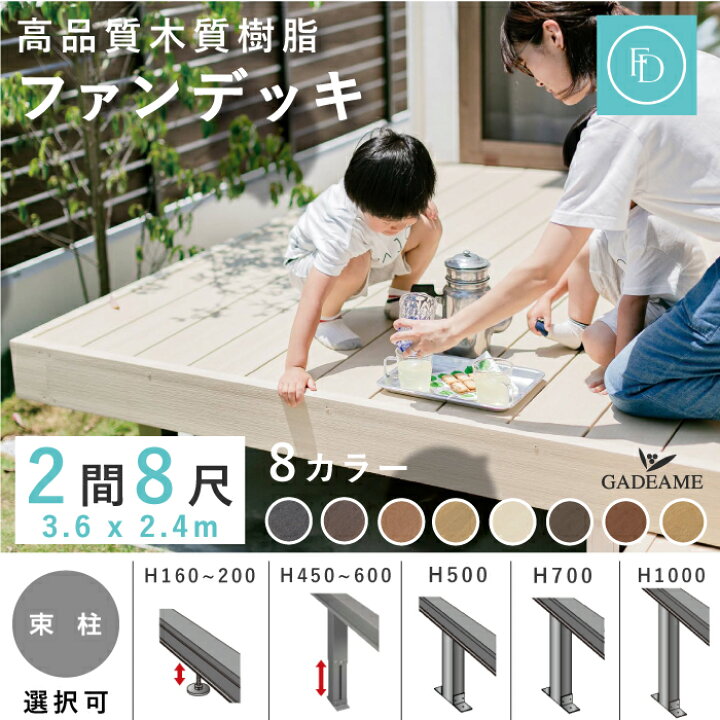 楽天市場】【2間8尺セット W3.6×D2.4m】 高品質ウッドデッキ 人工木 