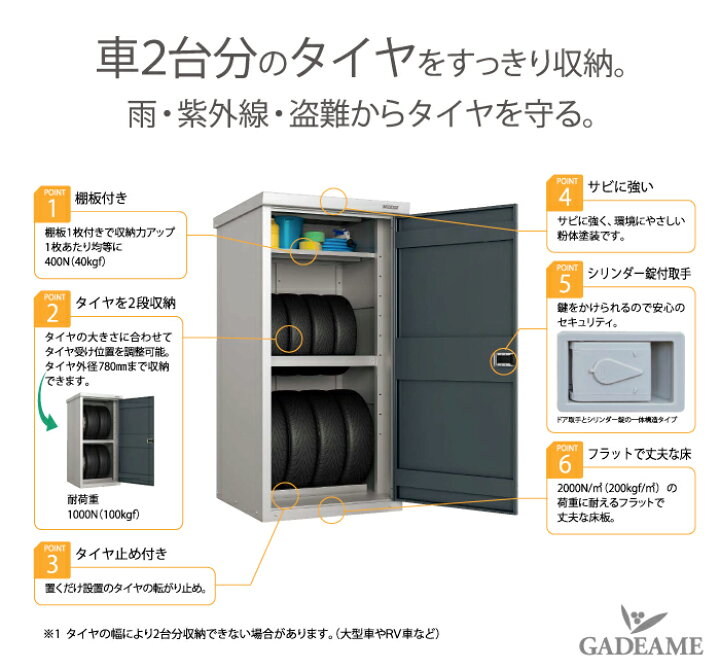 楽天市場】【法人様限定商品】【送料無料】タイヤ収納庫 DM-GY099WT 