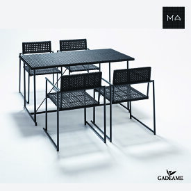 ガーデンファニチャー MAシリーズ001セット PATIO PETITE MA-ダイニング テーブル 4人掛け + MA-チェア 4脚 セット モダンデザイン シンプル 屋外ファニチャー 屋外家具 アウトドアリゾート家具 4人用 椅子セット お客様組立品