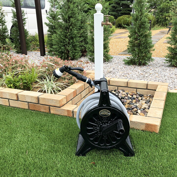 楽天市場 クーポン有 ホースリール ｍ ヤードリール Yardreel 高品質 おしゃれ セキスイエクステリア 散水ホース 散水 水まき 水やり 洗車 ガーデニング かわいい 多機能ノズル 大人気 Dad40 送料無料 ガデアメ