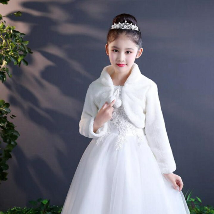 楽天市場 即納 子供ファーボレロ 子供ドレス ポンチョ ふんわりボレロ お子様 ドレス ボレロ 発表会 子供ドレス 結婚式 襟付き 子供服 女の子 90 100 110 1 130 140 150 160cm あす楽 カーディガン 長袖 白 赤 ガジェリー